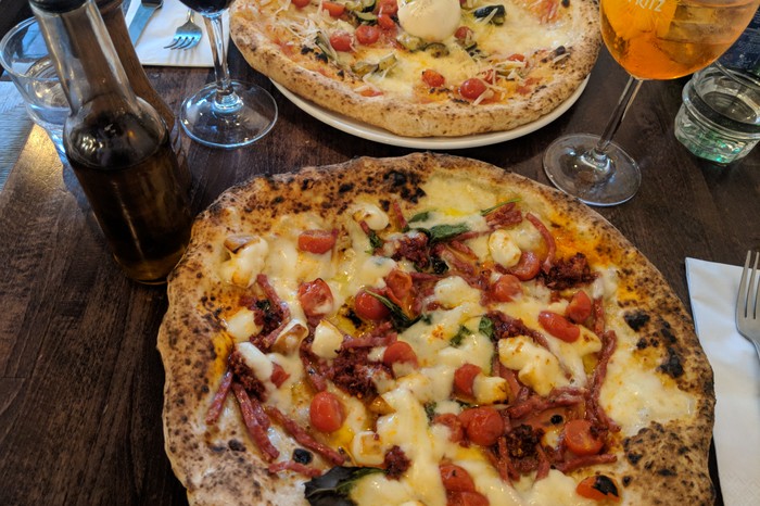 Farina pizza at Farina pizzeria, Notting Hill, London Farina pizza at Farina pizzeria, Notting Hill, London
