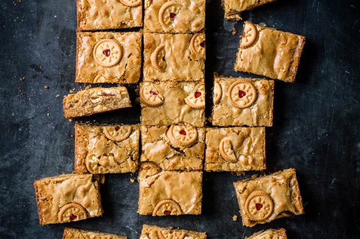 White Chocolate Blondie Recipe with Jammie Dodgers