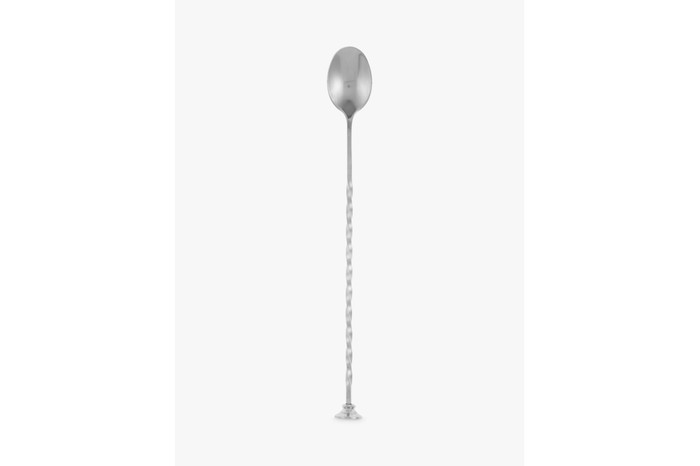 a silver bar spoon