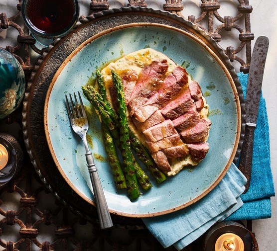 LAMB_FINAL Lamb steaks with yeast butter and warm hummus