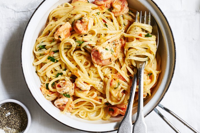 Linguine Pasta Recipe With Prawn Butter Sauce