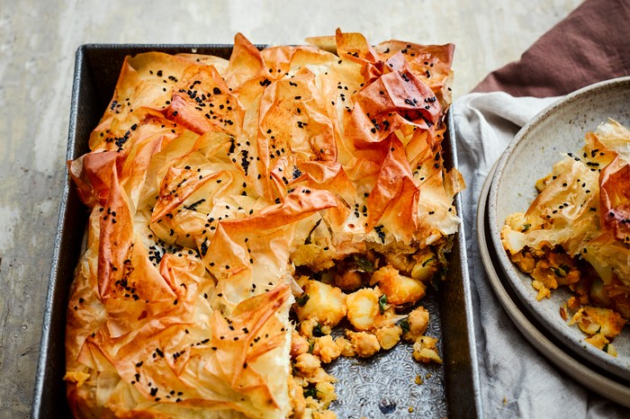 Vegetarian Potato Pie Recipe with Chickpeas