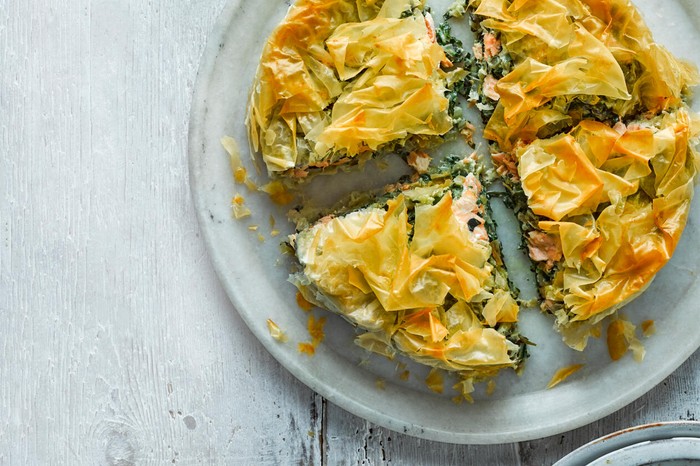 Salmon and chard pie