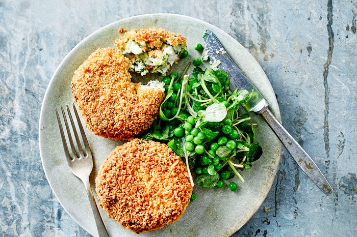 Haddock Fish Cakes Recipe with Watercress and Pea Salad