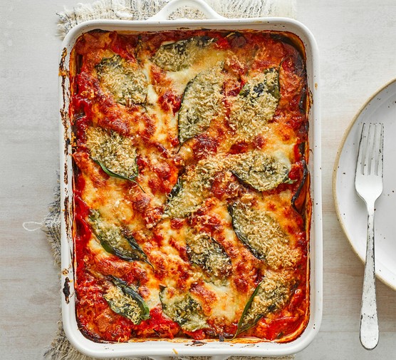 Healthy aubergine parmigiana