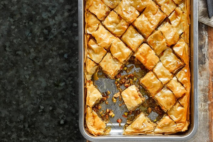 Salted honey baklava