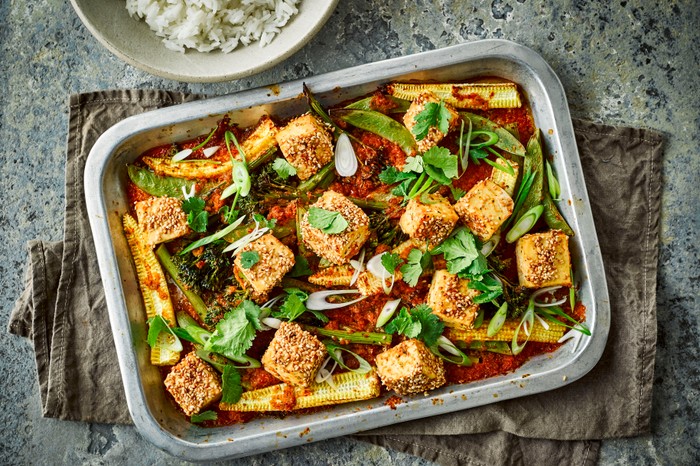 Baked Tofu with Kimchi Sauce Recipe