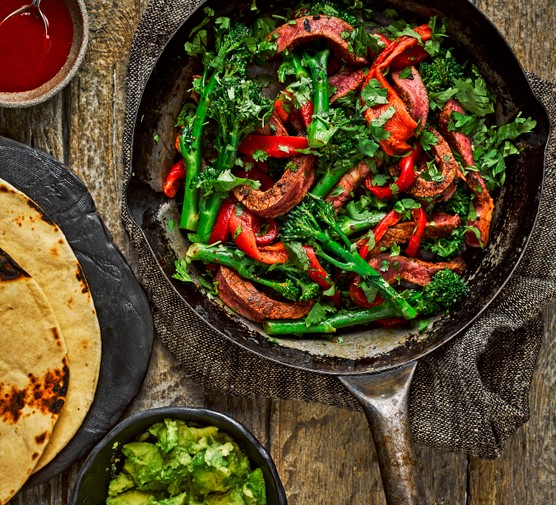 Best healthy veg options Beef and broccoli fajitas