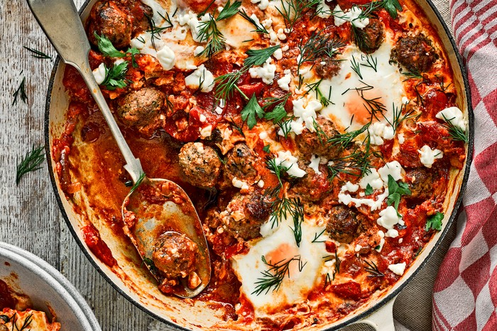 Shakshuka Recipe with Lamb Meatballs