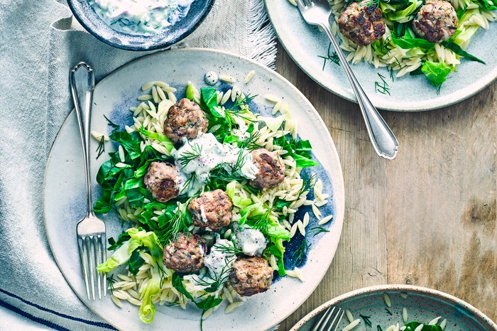 Spicy Pork Meatball Recipe with Tzatziki Dip