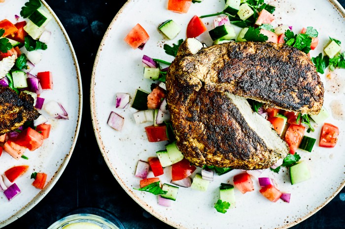 Ras El Hanout Chicken Recipe with Chopped Salad