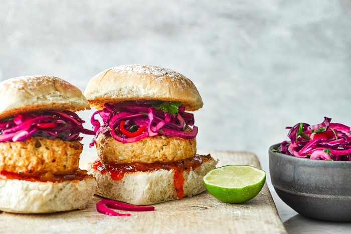 Curried chicken burger