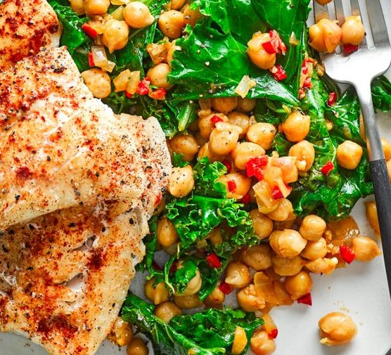 40 Dairy-Free Recipes Grilled Hake with Smoky Chickpeas, Preserved Lemon and Kale