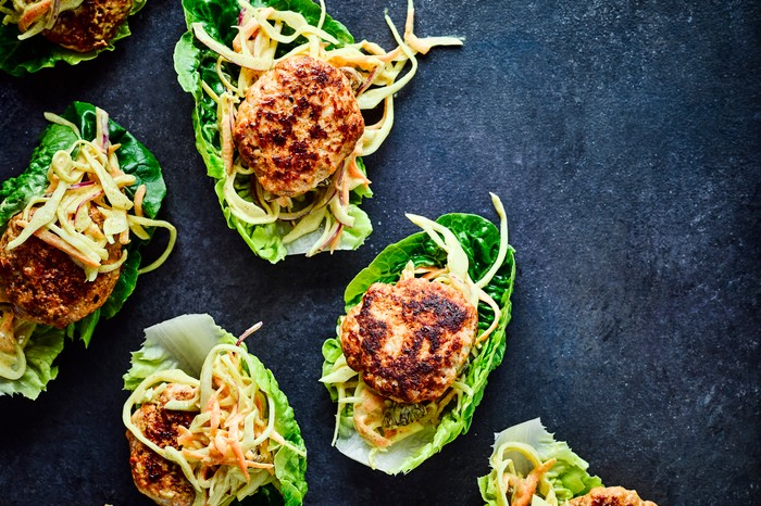 Turkey Burger Recipe Tikka-Style With Coronation Slaw