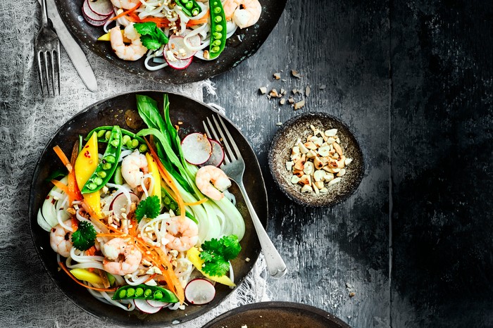 Prawn Rice Noodle Salad Recipe with Mango