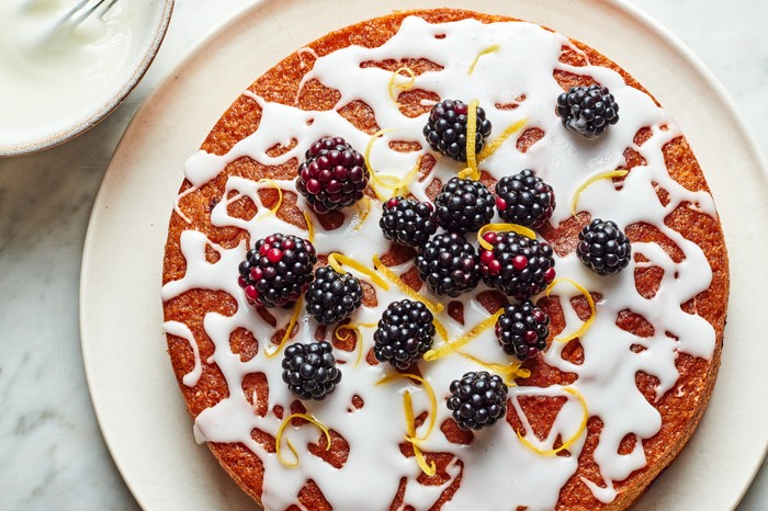 Lemon and blackberry cake