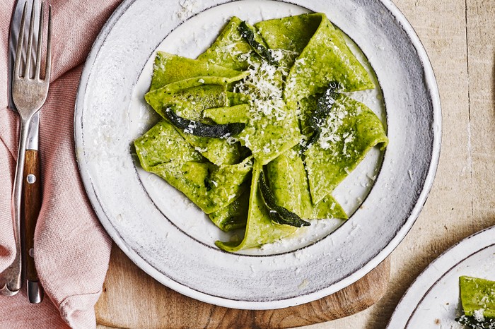 Handkerchief Pasta Recipe with Spinach