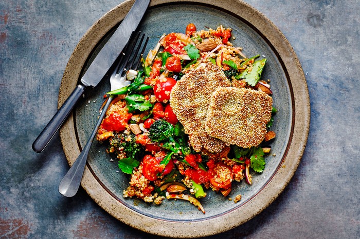 Quinoa and Halloumi Salad with Sprouting Broccoli