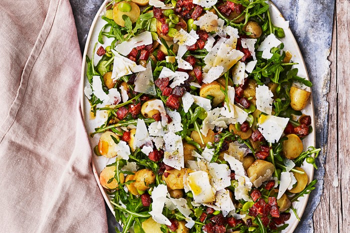 Broad Bean and Chorizo Salad Recipe with New Potatoes