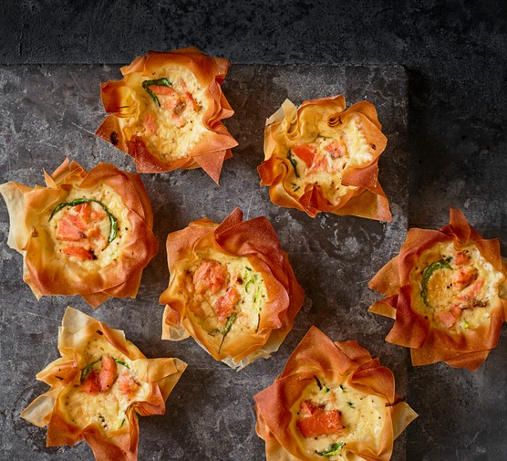 Mini Quiches with Smoked Salmon and Courgette