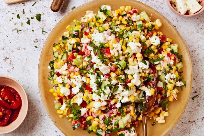 Crunchy Tex Mex-style sweetcorn salad