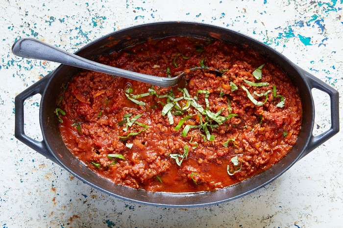 Baked bolognese sauce