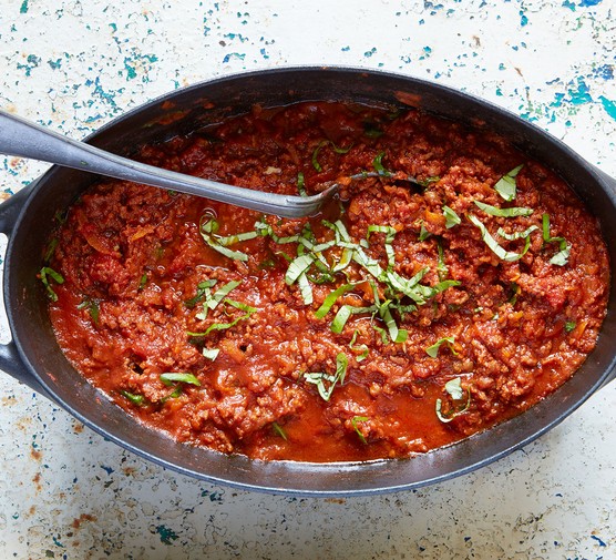 Baked bolognese sauce