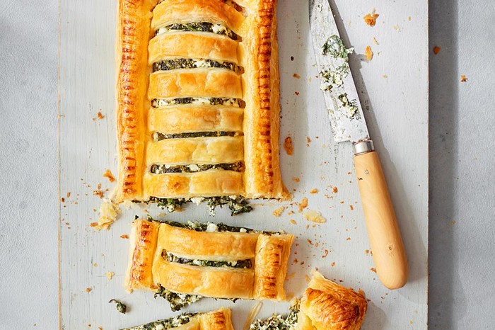 Spinach and feta pastry slice