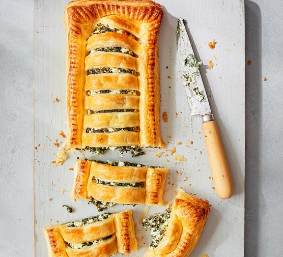 Spinach and feta pastry slice