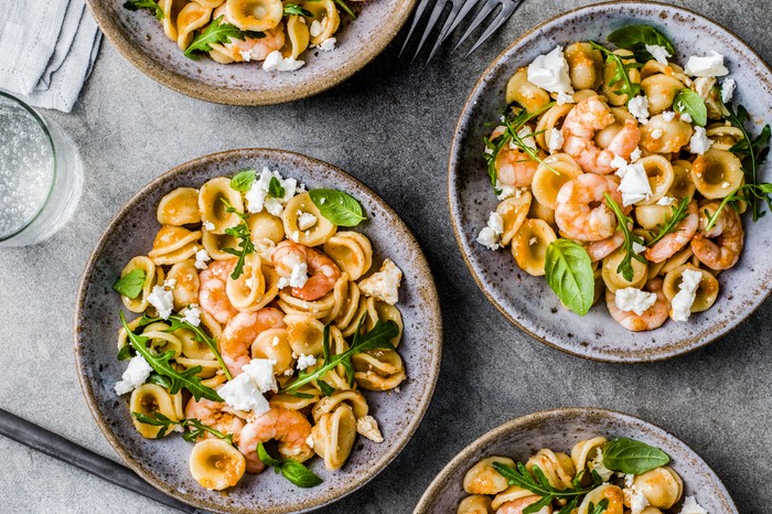 Orecchiette Pasta Salad Recipe with Prawns