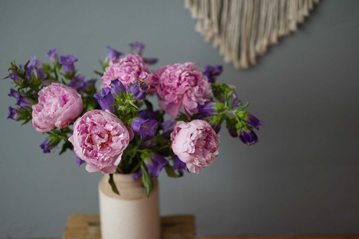 Bouquet of pink peonies in a vase Peonies in a vase