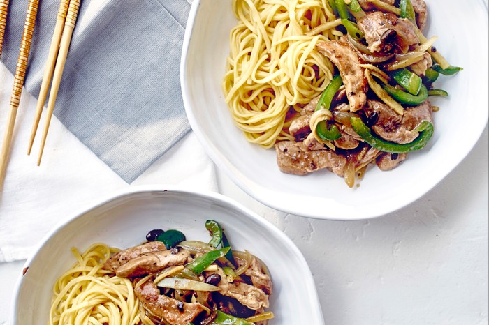 Stir-Fried pork with spicy black bean sauce Stir-Fried pork with spicy black bean sauce