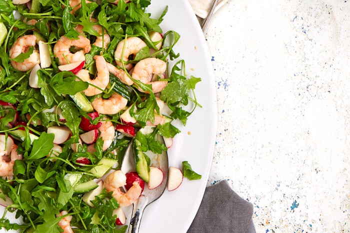 prawn, cucumber and avocado salad