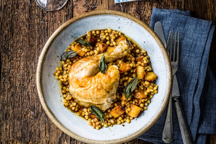 Chicken and Squash Recipe with Sage and Fregola