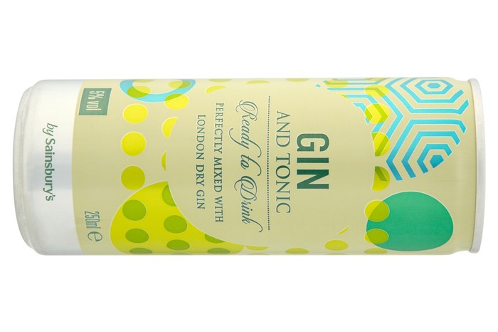 Sainsburys gin and tonic in a can
