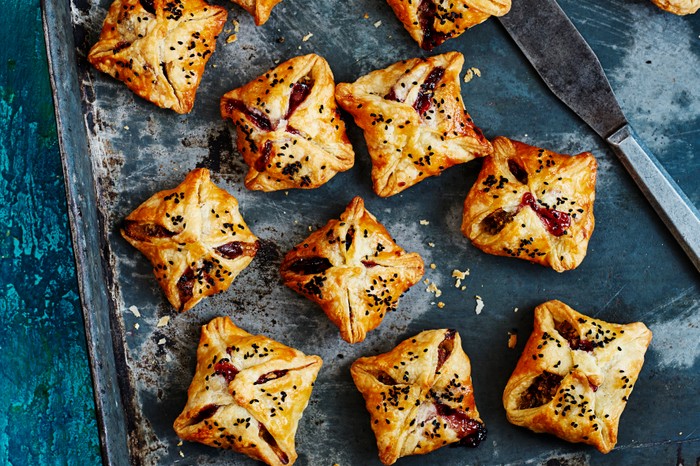 Turkey Sausage Puff Pastry With Stuffing and Cranberry