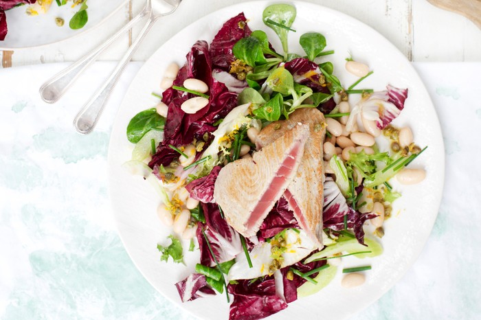 Seared Tuna Recipe With Radicchio Salad Seared Tuna Recipe With Radicchio Salad
