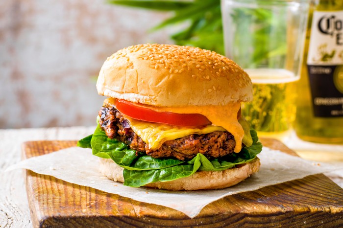 Vegan Mushroom Burger Recipe with Kimchi Mayo