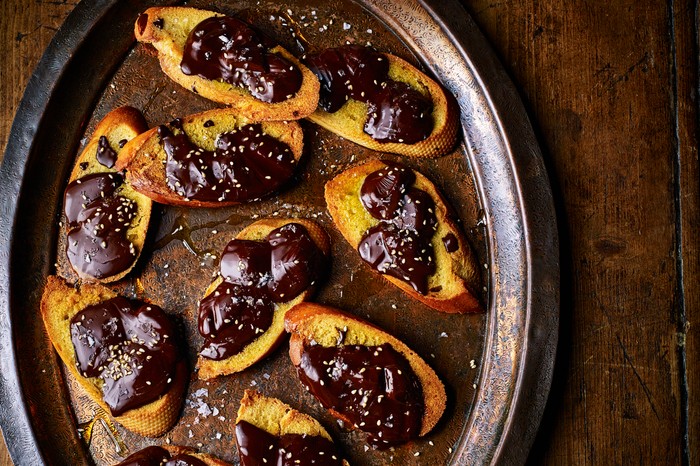 Sesame Chocolate Toast With Sea Salt