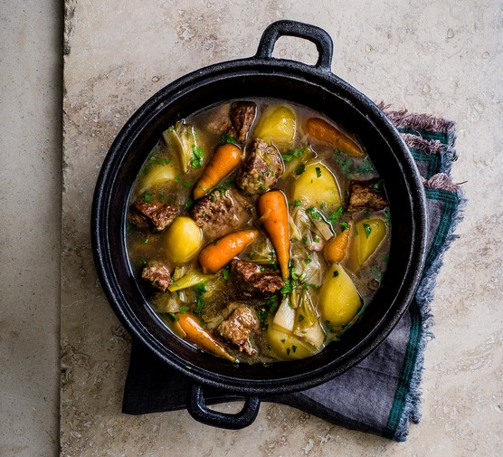 Slow Cooker Irish Stew Recipe A pot of slow cooker lamb stew with vegetables