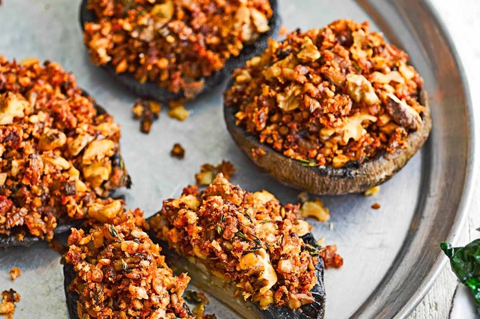 Mushroom and Walnut Stuffed Mushrooms