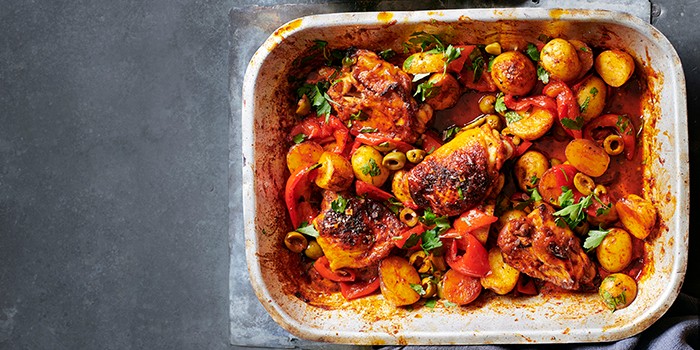 Honey and Paprika-Glazed Chicken Traybake