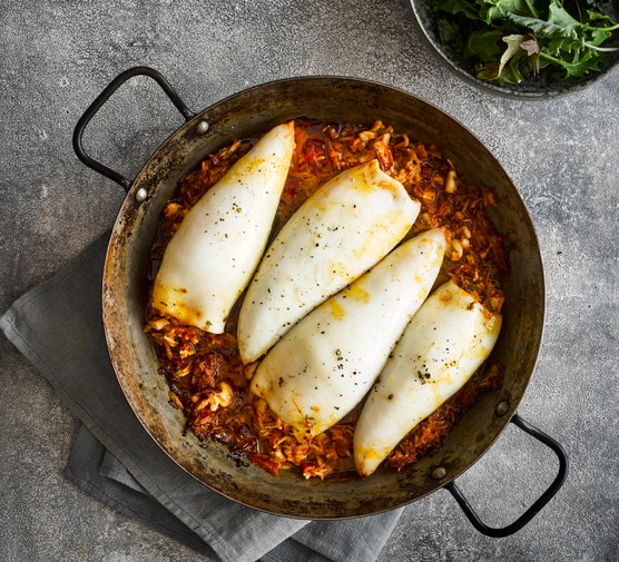 Stuffed Squid Recipe with Spanish Rice