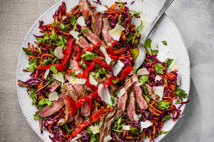 Steak Tagliata Recipe With Carrot Cabbage Slaw