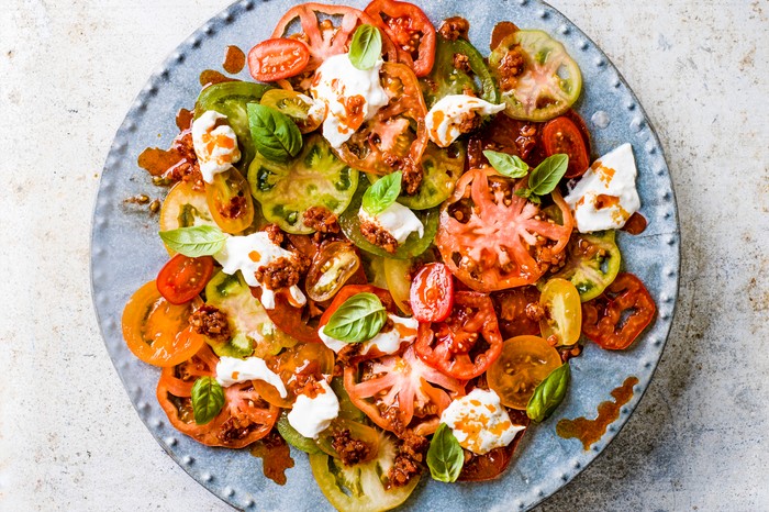 No cook healthy recipes Tomato Salad Recipe with Burrata