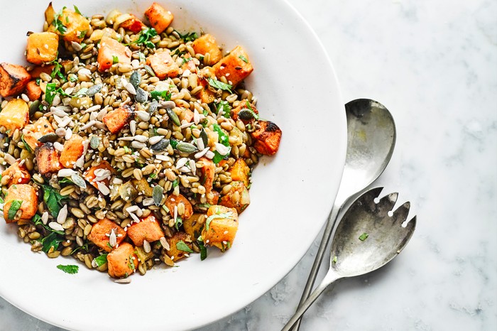 Tray Roast Squash& Grain Salad. Tray Roast Squash& Grain Salad