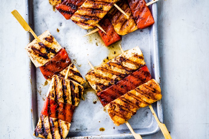 Halloumi Skewers Recipe with Watermelon