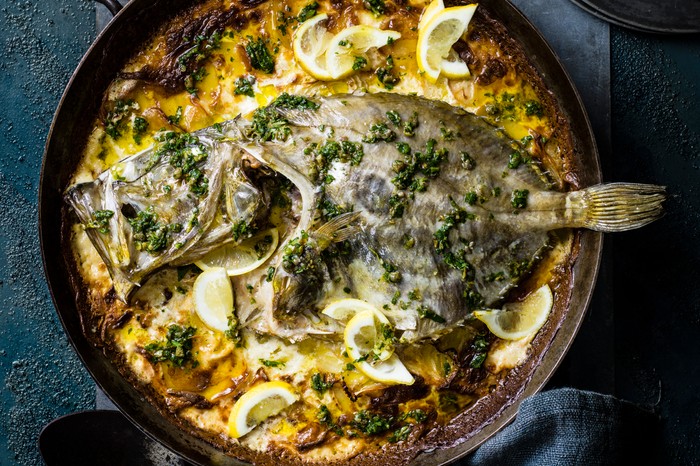 Baked John Dory with Dauphinoise Potatoes Recipe