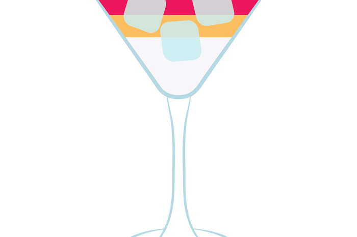 Graphic drawing of a beetroot vodka martini