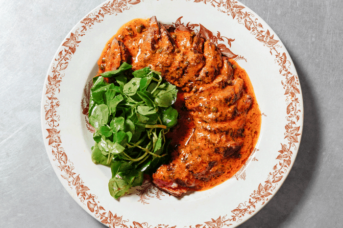 Hereford onglet, Cafe de Paris butter and spoonwort from Camille in Borough Market